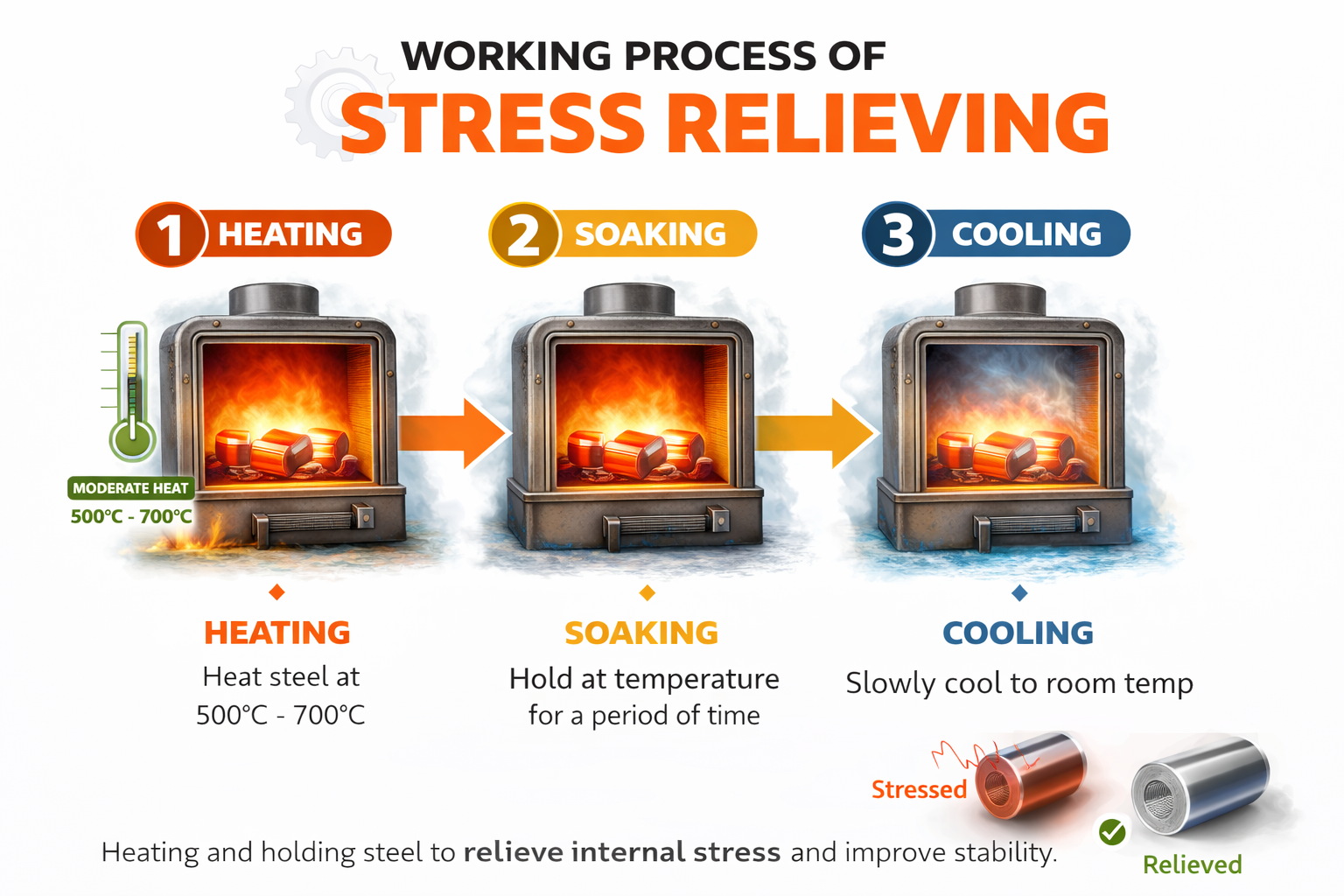 Stress Relieving Metal Components process